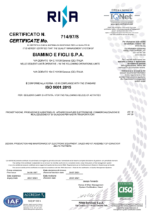 Certificato Qualità RINA 2024